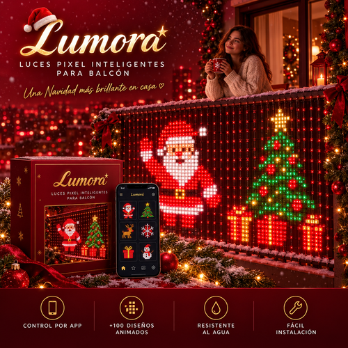 Luces de Navidad animadas para balcón