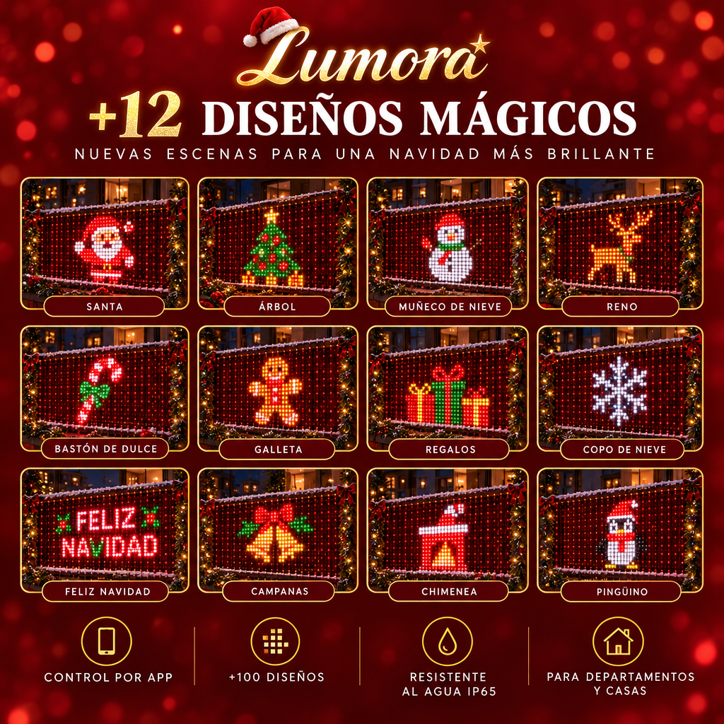 Luces de Navidad animadas para balcón