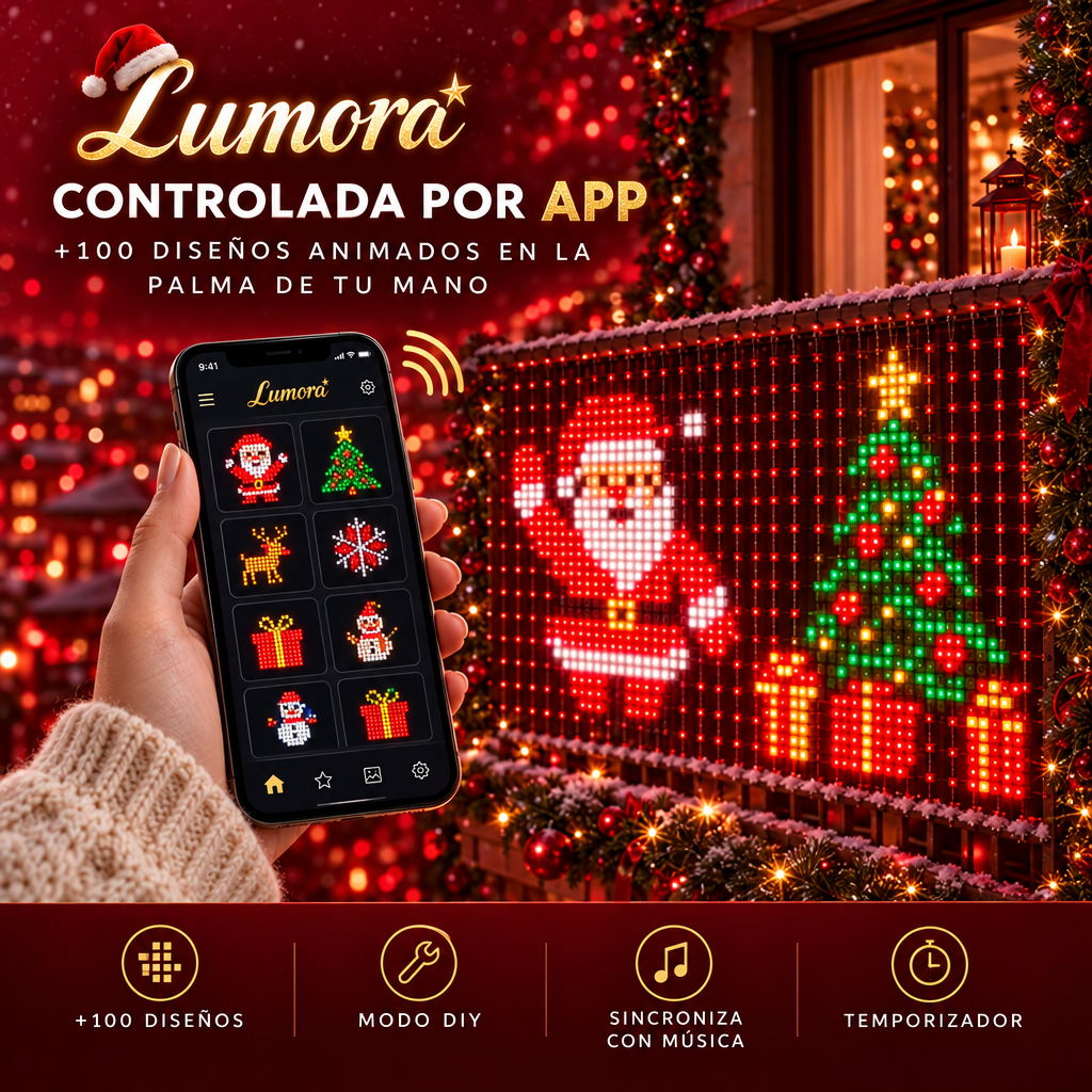 Luces de Navidad animadas para balcón