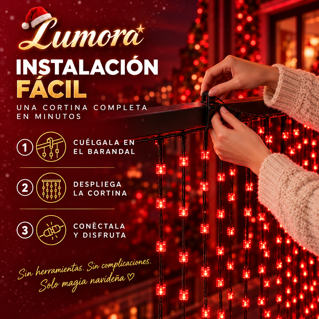 Luces de Navidad animadas para balcón