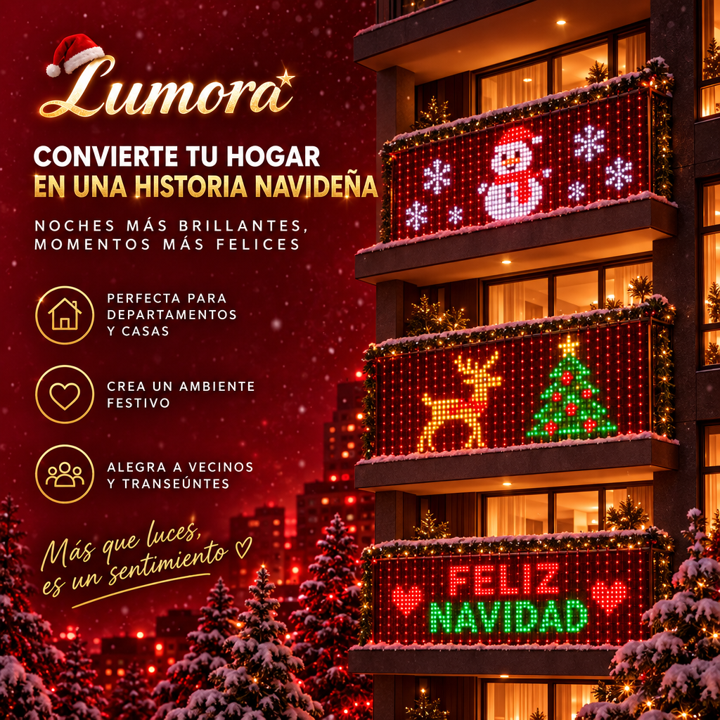 Luces de Navidad animadas para balcón